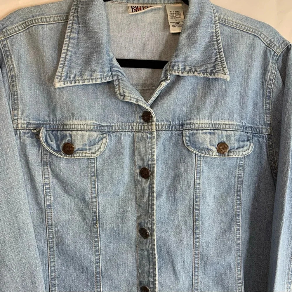 Vintage Bill Blass Jeans Denim Button Down Jacket Streetwear Pockets, size L - Picture 3 of 8